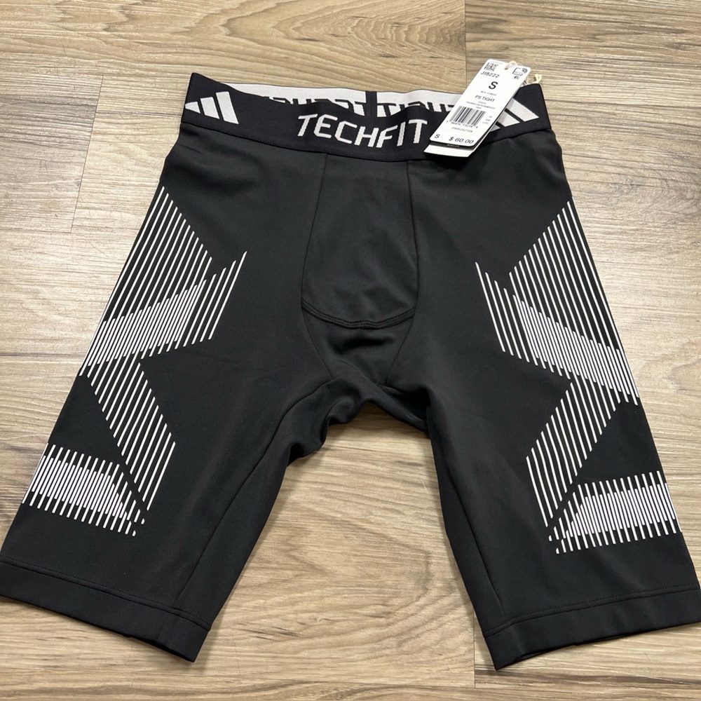 Adidas TECHFIT Pro Series Shorts Tights Black White Men's Size Small JI8222 $60